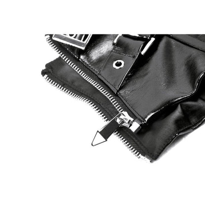 Dark in Lia Punk Love Patent Leather Waist Corset with Metal Accents