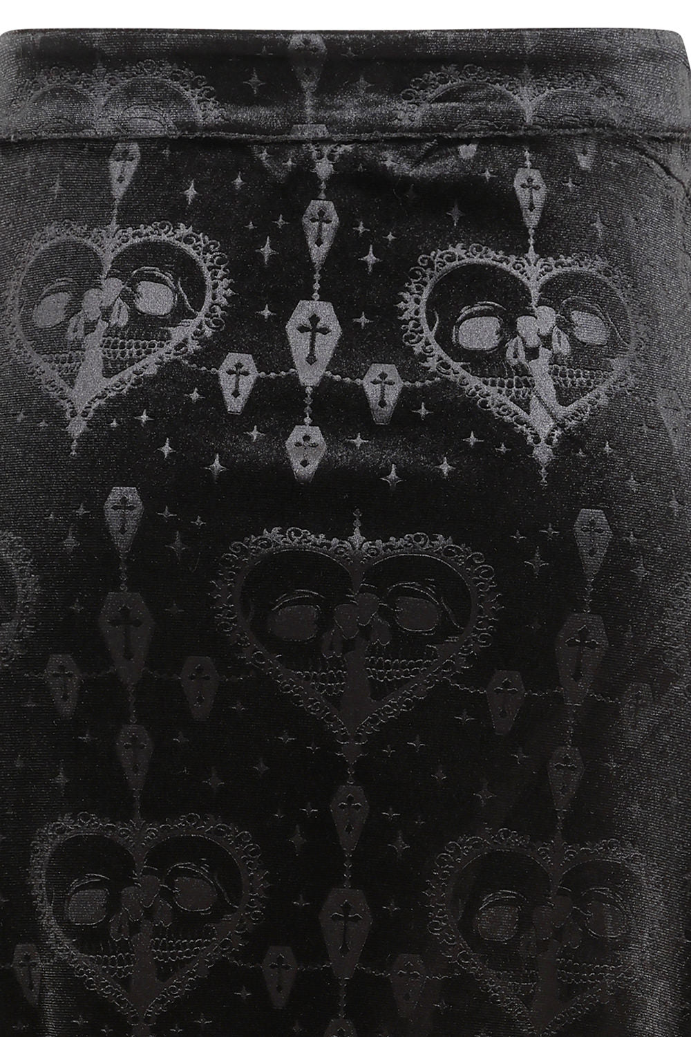 Banned Trivia Goth Velvet Skirt in Black