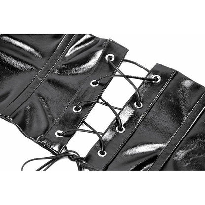 Dark in Lia Punk Love Patent Leather Waist Corset with Metal Accents