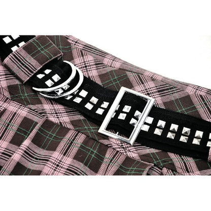 Dark in Love Rowan Punk Pink Plaid Mini Skirt