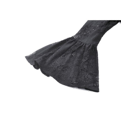 Dark in Love Emersyn Elegant Gothic Lace-Trimmed Long Robe