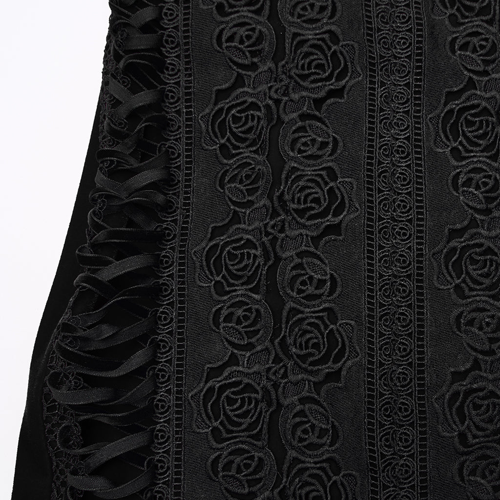 Punk Rave – Belladonna Goth Rose Fishtail Skirt