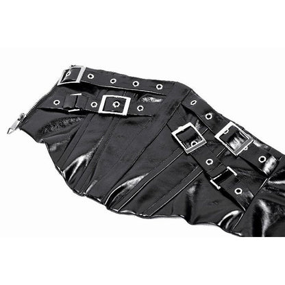 Dark in Lia Punk Love Patent Leather Waist Corset with Metal Accents