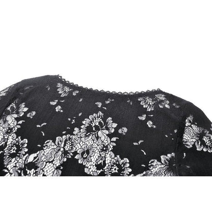 Dark in Love Emersyn Elegant Gothic Lace-Trimmed Long Robe