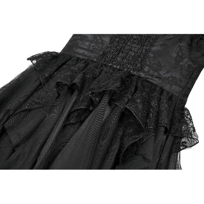 Dark in Love Morgana Gothic Off-Shoulder Lace Hem Dress