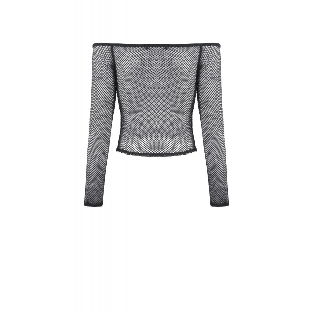 Dark in Love Lyra Fishnet Off-Shoulder Gothic Mesh Top