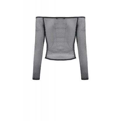 Dark in Love Lyra Fishnet Off-Shoulder Gothic Mesh Top