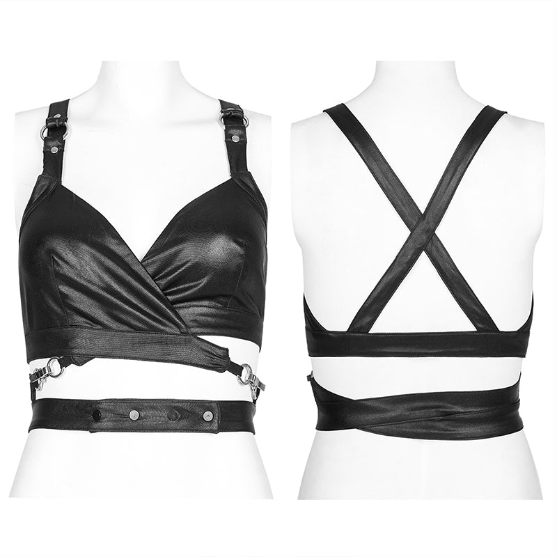 PUNK RAVE – Nyx Elastic Cross Strap Crop Top