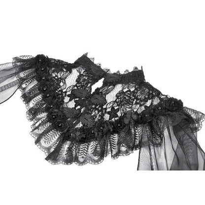 Dark in Love Morwenna Gothic Lace Ruffle Capelet