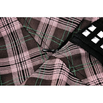 Dark in Love Rowan Punk Pink Plaid Mini Skirt
