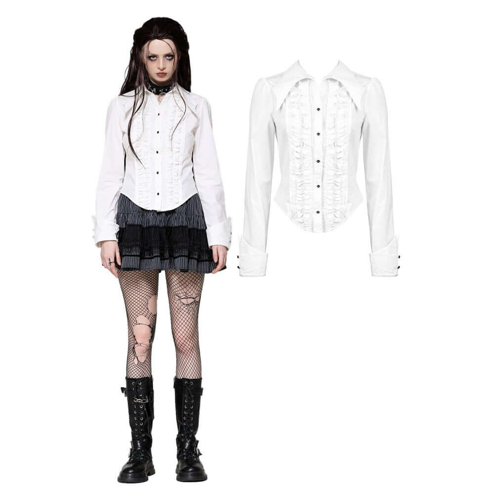 Dark in Love Queeny White Gothic Demon Shirt