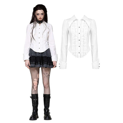 Dark in Love Queeny White Gothic Demon Shirt