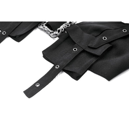 Dark in Love Evangeline Buckled Utility Crop Top in Black