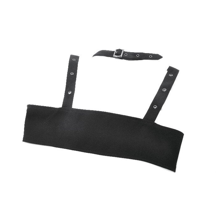 Dark in Love Evangeline Buckled Utility Crop Top in Black