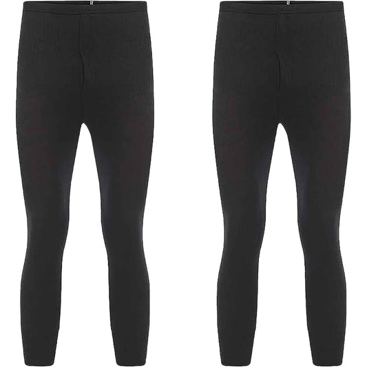 2 Pack Boys Thermal Trousers Long Johns Black Baselayer for Schoolwear Camping Skiing High-Quality Moisture-Wicking Comfortable Fit Elastic Waistband Durable Winter Wear Ages 3-15 by Heatwave Thermalwear