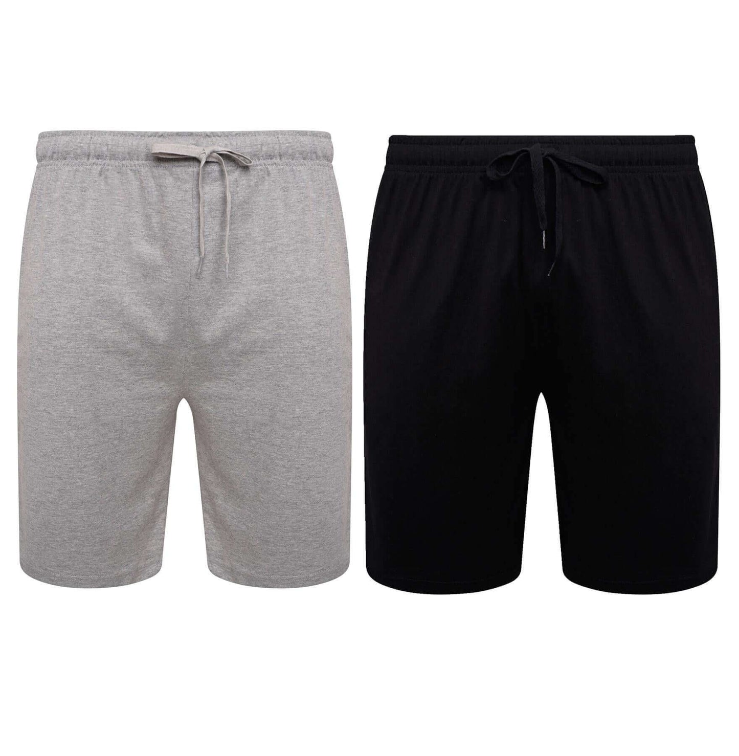 2 Pack Men's Cotton Lounge Shorts Stretchable Available in Black Navy Grey Durable and Cozy Loungewear Medium to 5X-Large by Sock Stack