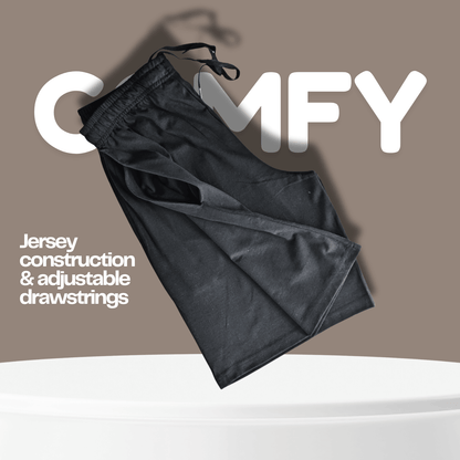 2 Pack Men's Cotton Lounge Shorts Stretchable Available in Black Navy Grey Durable and Cozy Loungewear Medium to 5X-Large by Sock Stack