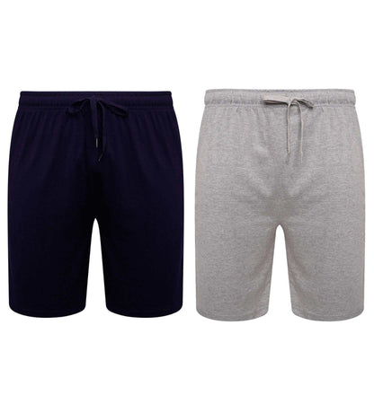 2 Pack Men's Cotton Lounge Shorts Stretchable Available in Black Navy Grey Durable and Cozy Loungewear Medium to 5X-Large by Sock Stack