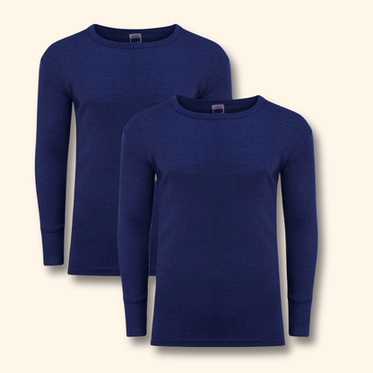 2 Pack Men's Thermal Underwear Long Sleeve Tops Warm Durable Baselayer Insulated Brushed Yarn for Running Hiking Cold Weather Sportswear Durable Winter Clothing Small to XXL White Black Grey Navy by Heatwave Thermalwear