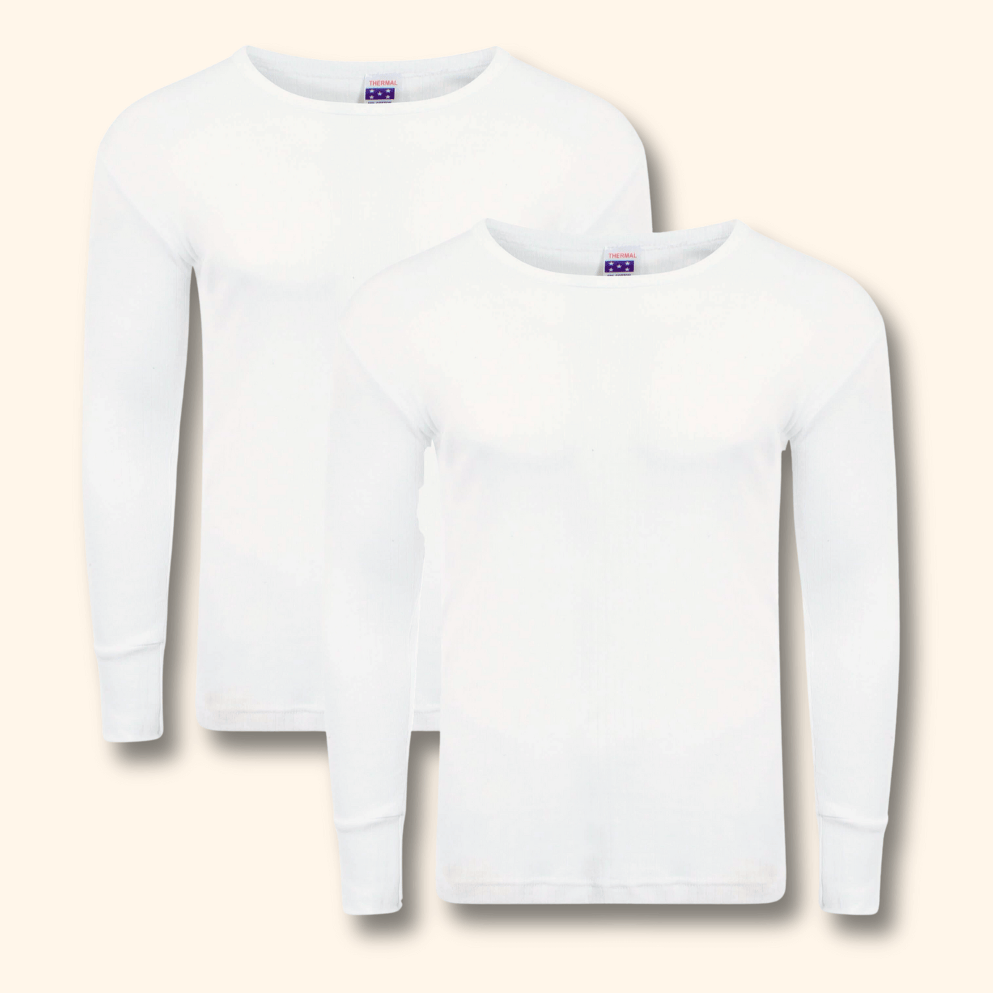 2 Pack Men's Thermal Underwear Long Sleeve Tops Warm Durable Baselayer Insulated Brushed Yarn for Running Hiking Cold Weather Sportswear Durable Winter Clothing Small to XXL White Black Grey Navy by Heatwave Thermalwear