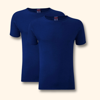 2 Pack Men's Thermal Underwear T Shirt Tops Warm Durable Baselayer Insulated Brushed Yarn for Running Hiking Outdoor Sports Workwear Small to XXL White Black Grey Navy by Heatwave Thermalwear