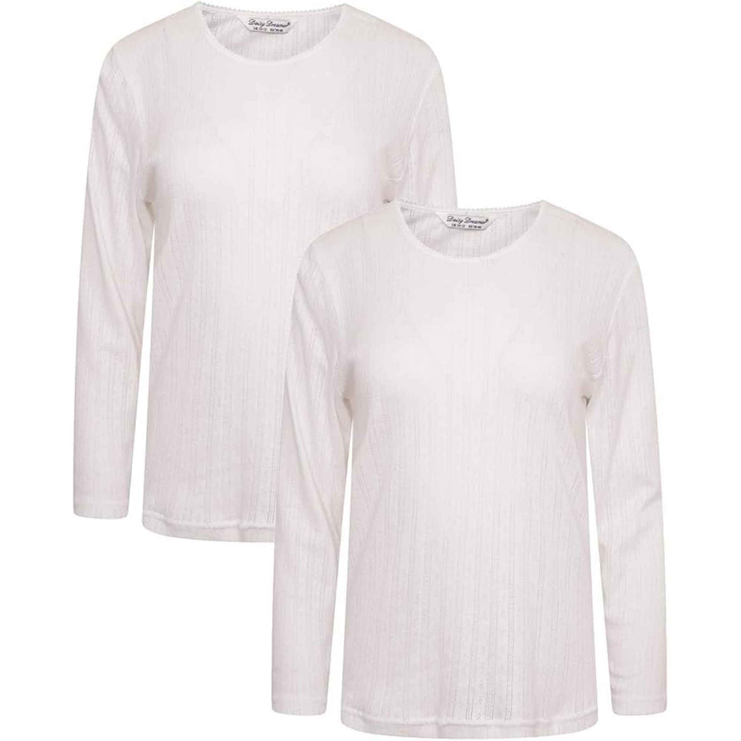 2 Pack Women's Thermal Long Sleeve Tops Base Layer Insulated Warm Underwear for Outdoor Sports Running Hiking Cold Weather Workwear by Heatwave Thermalwear