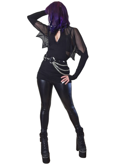 Necessary Evil Vespertilio Long Sleeve Bat Wings Effect Batwing Top