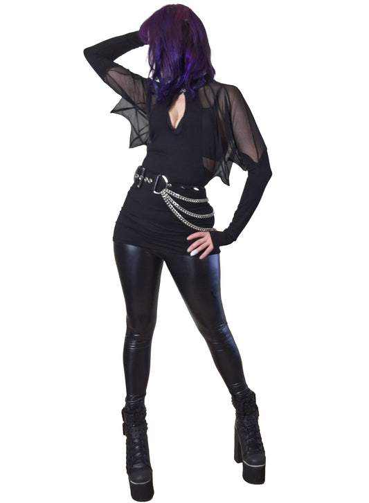 Necessary Evil Vespertilio Long Sleeve Bat Wings Effect Batwing Top
