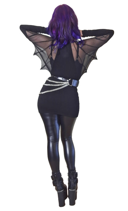Necessary Evil Vespertilio Long Sleeve Bat Wings Effect Batwing Top