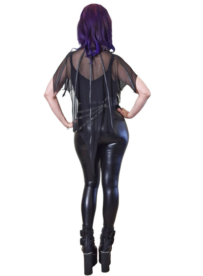 Necessary Evil Leutogi Mesh Bat Wing Effect Poncho Top