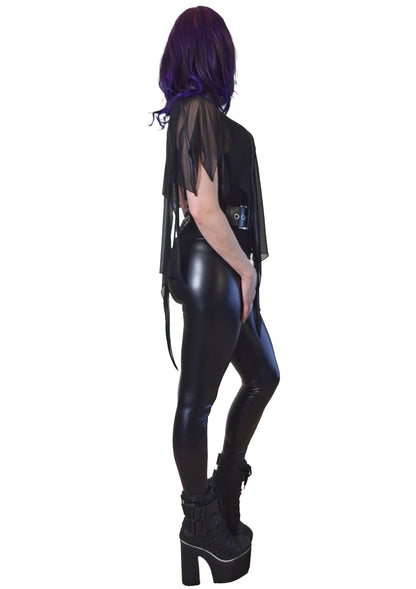 Necessary Evil Leutogi Mesh Bat Wing Effect Poncho Top