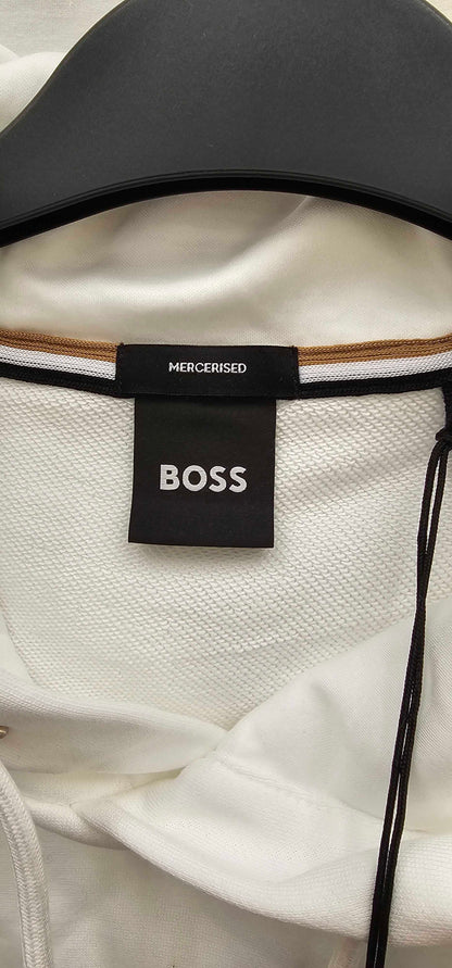 Boss - White Seeger Cotton Hoodie - White Size: L