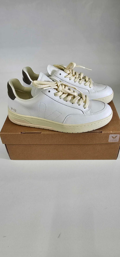 Veja - Women's White/khaki V-12 Trainers - White Size: Uk5