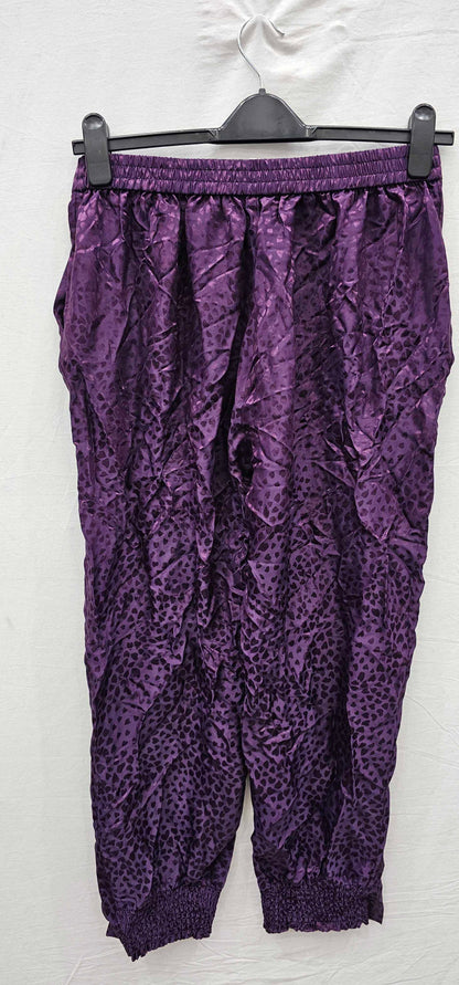 L K Bennett - Purple Bryony Silk Blend Trousers - Multi Size: Uk12