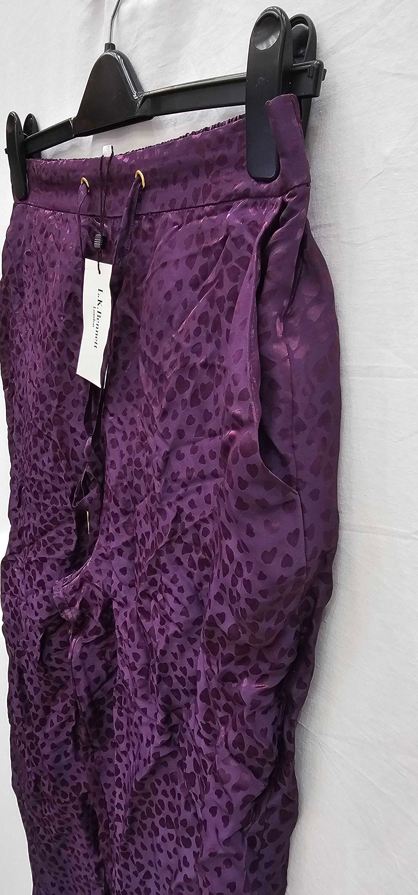 L K Bennett - Purple Bryony Silk Blend Trousers - Multi Size: Uk12