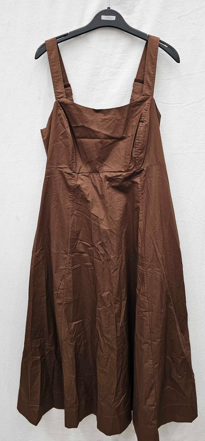 Whistles - Brown Petite Anna Cotton Midi Dress - Brown Size: Uk16