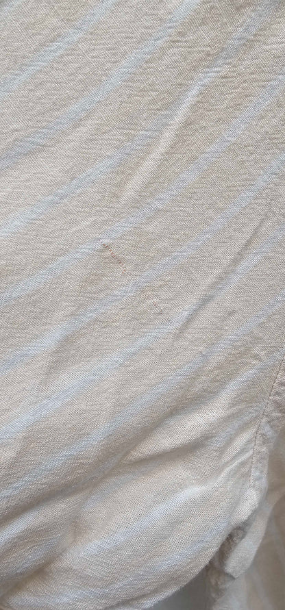 Crew Clothing - Cream Stripe Linen Shirt - Multi Size: Uk16