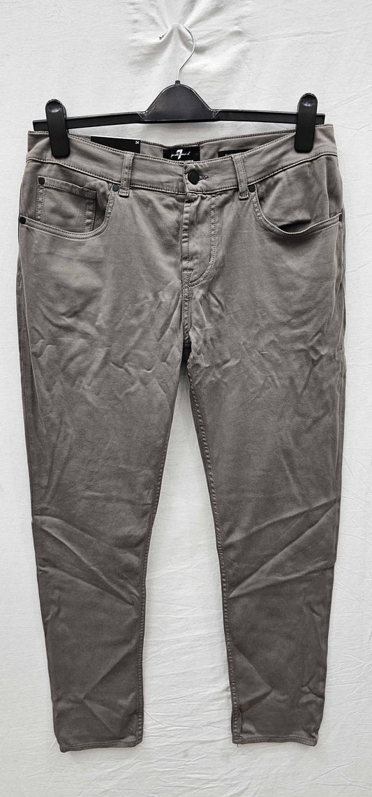 7 For All Mankind-smxv600gr-34-grey-grey Wash Slimmy Tapered Stretch Jeans-grey Size: 34