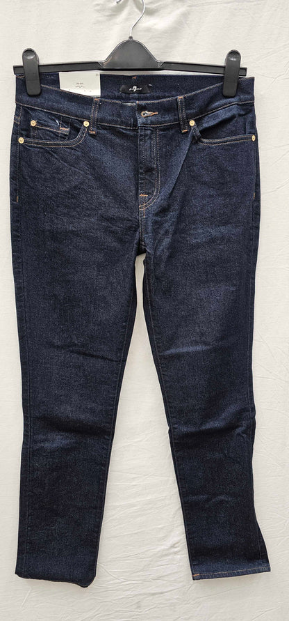 7 For All Mankind-swxa780ry-30-blue-dark Blue Roxanne Slim Stretch Jeans-blue Size: 30