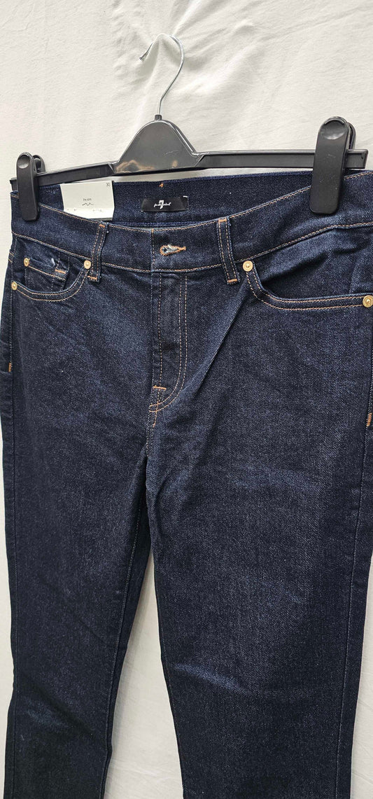 7 For All Mankind-swxa780ry-30-blue-dark Blue Roxanne Slim Stretch Jeans-blue Size: 30