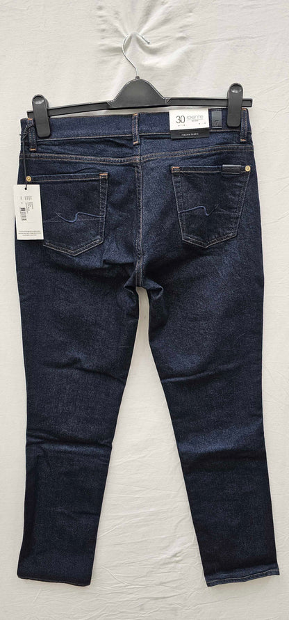 7 For All Mankind-swxa780ry-30-blue-dark Blue Roxanne Slim Stretch Jeans-blue Size: 30