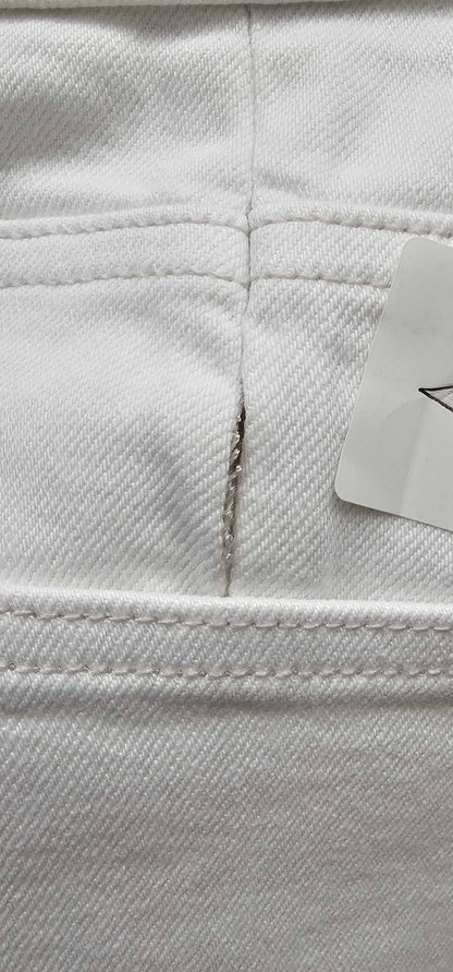 Allsaints-we404w White-28-white-white Kim Distressed Hem Stretch Jeans-white Size: 28