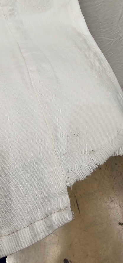 Allsaints-we404w White-28-white-white Kim Distressed Hem Stretch Jeans-white Size: 28