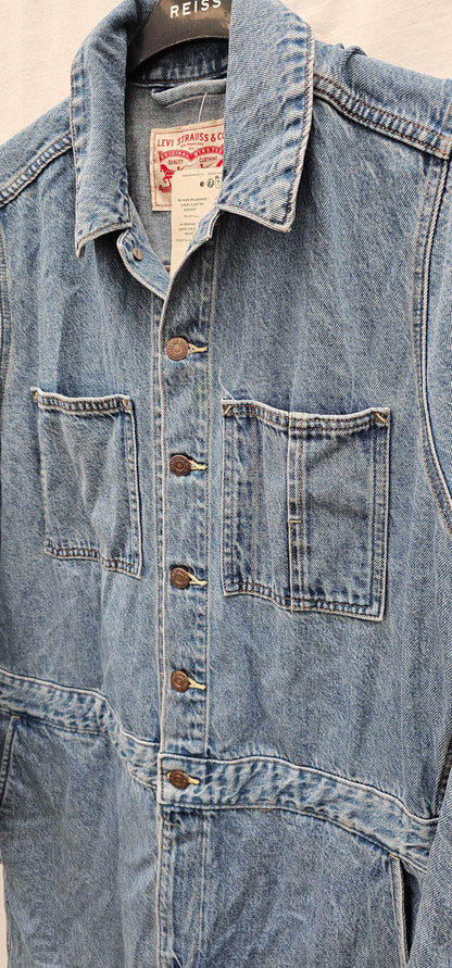 Levi's - Blue Wide Leg Denim Jumpsuit - Blue Size: L