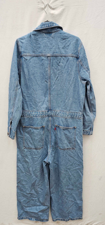 Levi's - Blue Wide Leg Denim Jumpsuit - Blue Size: L