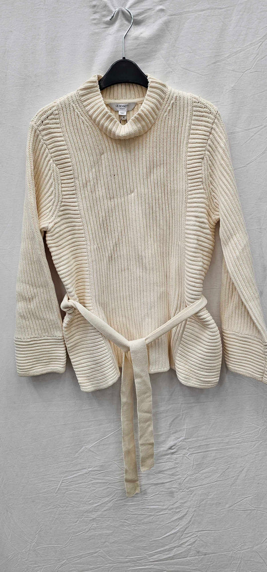 L K Bennett - Cream Sunniva Cotton Blend Jumper - Cream Size: M