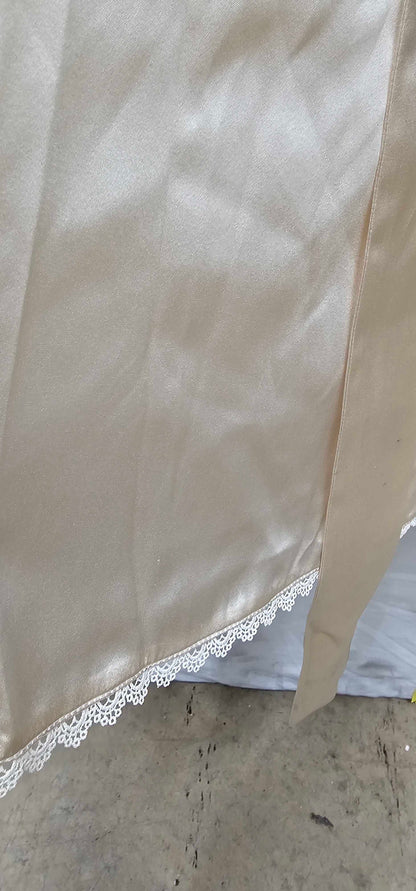 Temperley London - Ivory Tie Lacey Orla Silk Blend Midi Dress - Cream Size: Uk14