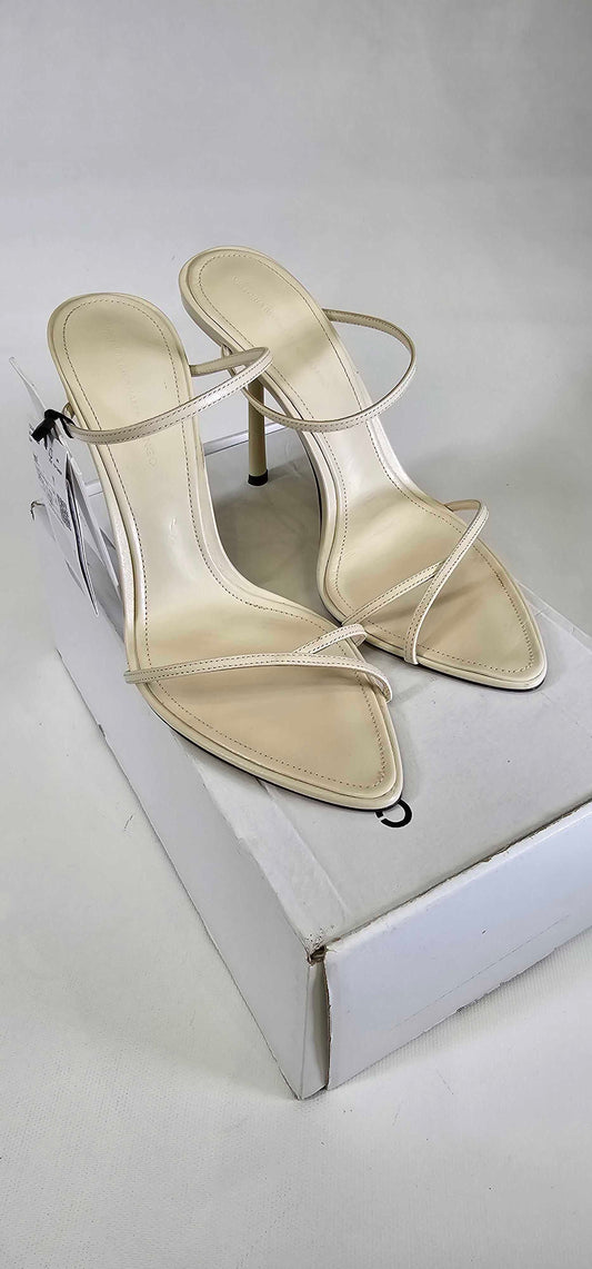 Mango X Victoria Beckham - Cream Pointed Strappy Heel - Beige Size: Uk6
