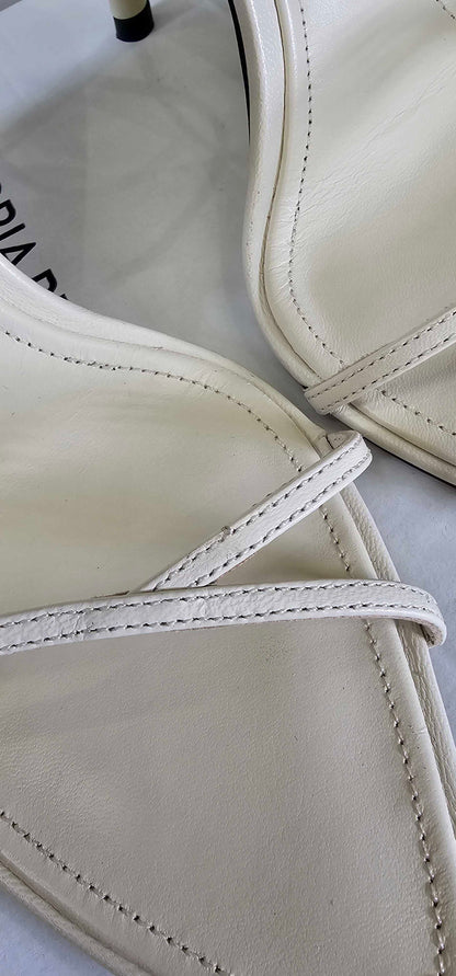 Mango X Victoria Beckham - Cream Pointed Strappy Heel - Beige Size: Uk6