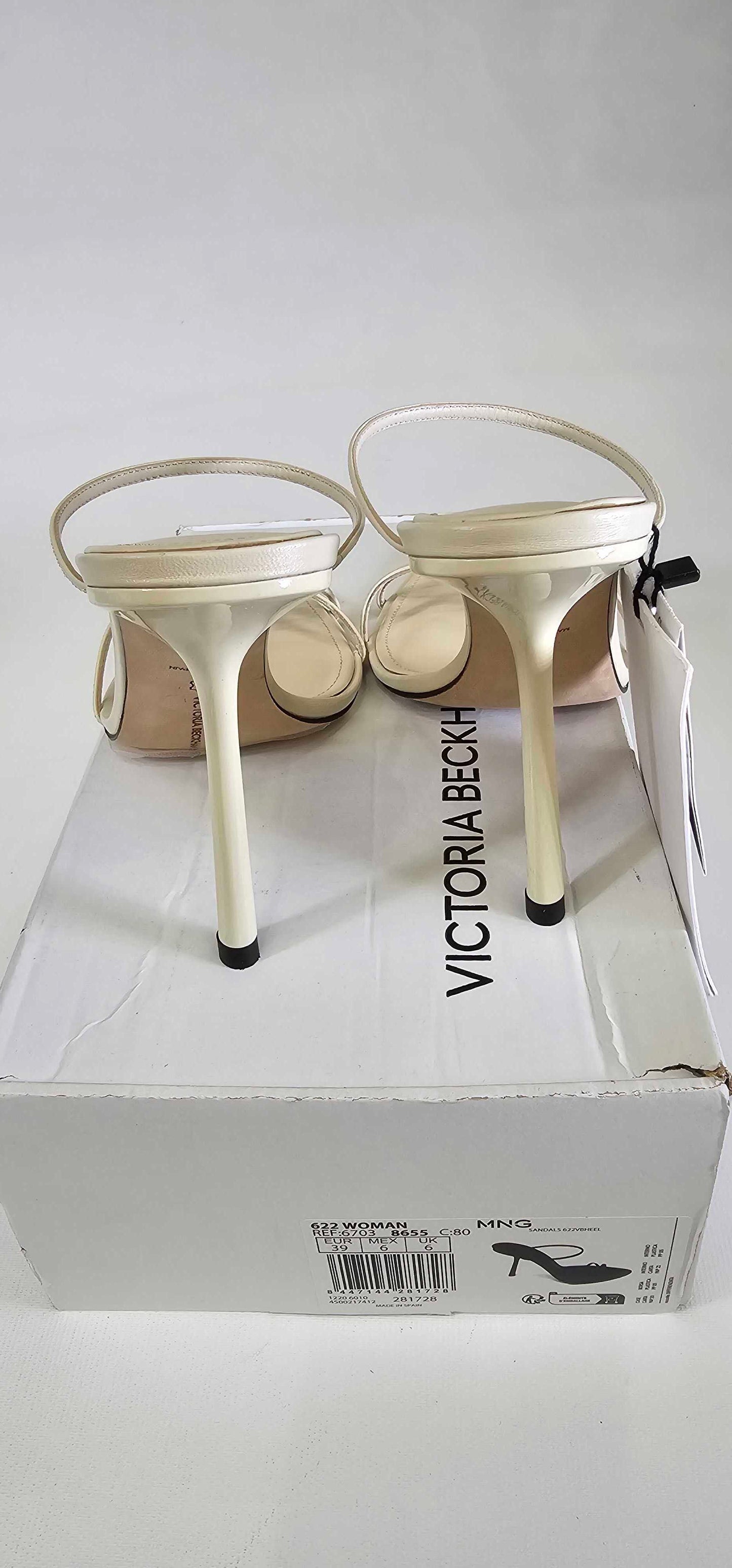 Mango X Victoria Beckham - Cream Pointed Strappy Heel - Beige Size: Uk6